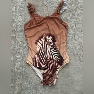 ❤️Gap Zebra Print Swimsuit with Ruffle Straps